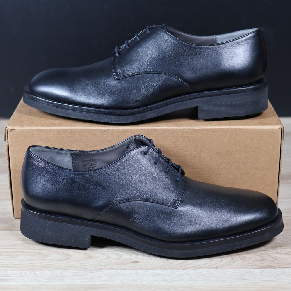 Robert Clergerie Shoes Men 11.5 Black Gian Leather Derby Designer Made in France